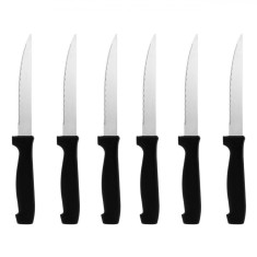 Set Cuțite Bucătărie, Inox, 22 cm, Negru, 6 Bucăți