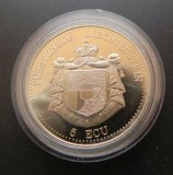 Moneda 5 ECU 1994 - Liechtenstein, Schloss Gutenberg, proof, in capsula, titaj: 500