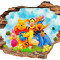 Sticker Wall Crack Winnie the Pooh 2 - 120 x 80 cm