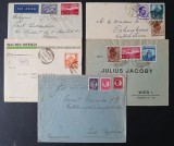 ROMANIA 1935/39 Lot-5 plicuri circulate-stampilate