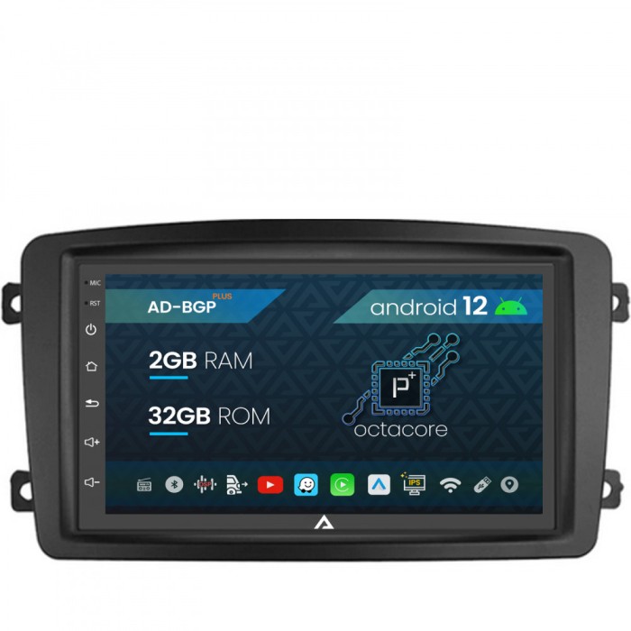 Navigatie Mercedes Benz C-Class W203 Vito Viano CLK, Android 12, P-Octacore 2GB RAM + 32GB ROM, 7 Inch - AD-BGP1002+AD-BGRBE014