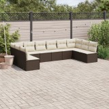 Gossi set canapele de gradina cu perne, 10 piese, maro, poliratan
