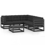 Set mobilier gradina cu perne, 6 piese, lemn masiv pin