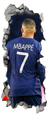Sticker decorativ, Fotbalist, Albastru, 90 cm, 1364STK-5 foto