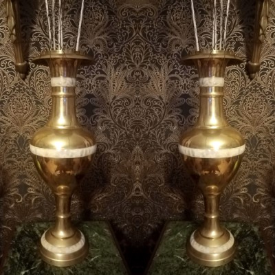 Vaze de podea realizate din bronz si sidef foto