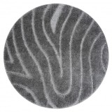 Covor baie SUPREME cerc WAVES, valuri, anti-alunecare, moale - gri, cerc 67 cm