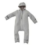 Salopetă din l&acirc;nă merinos organică Alavya Home gri pastel 74/80