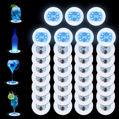 L Coaster, Pachet 35 6 autocolante LED Bar cu iluminare Subtire pentru băuturi T foto