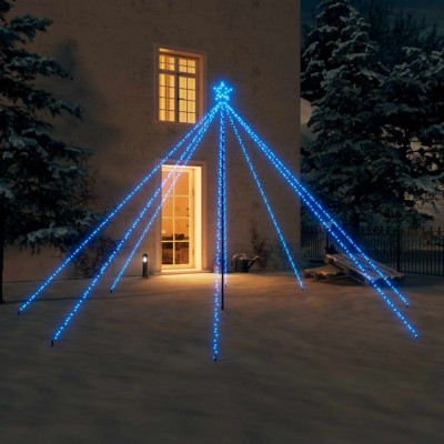 Lumini brad de Craciun 576 LED-uri albastru 3,6 m int./ext. GartenMobel Dekor foto