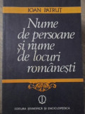 NUME DE PERSOANE SI NUME DE LOCURI ROMANESTI-IOAN PATRUT