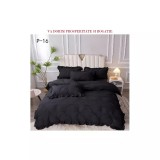 Cumpara ieftin Lenjerie de Lux cu Pliuri si Volan, 6 Piese pentru Pat Dublu - PUC150