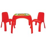 Cumpara ieftin Set Masuta cu 2 scaune pentru copii Pilsan King Table red