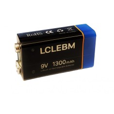 Acumulator 9V, 1300 mAh, Li-ion, cu incarcare USB C
