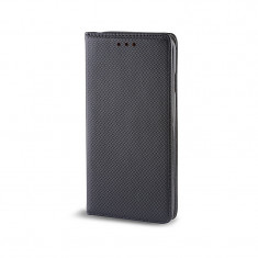 Husa piele Case Smart Magnet pentru telefon 5.5 - 5.7 inci, Dimensiuni interioare 155 x 75 mm, Neagra
