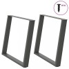 VidaXL Picioare de masă &icirc;n formă de U, 2 buc., antracit, 100x(72-73) cm, oțel 4012806