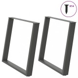 VidaXL Picioare de masă &icirc;n formă de U, 2 buc., antracit, 100x(72-73) cm, oțel