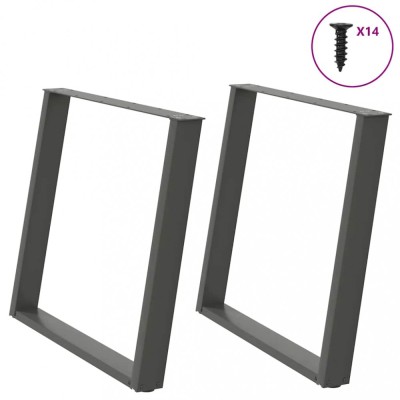 vidaXL Picioare de masă &amp;icirc;n formă de U, 2 buc., antracit, 100x(72-73) cm, oțel 4012806 foto