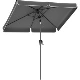 SONGMICS Umbrela terasa gradina, cu manivela si inclinare, 200x150cm, gri Household NewTrend