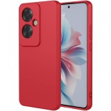 Husa de protectie, flippy, pentru oppo reno 11 f, liquid silicone, cu microfibra pe interior, protectie antisoc, compatibil incarcare wireless, rosu