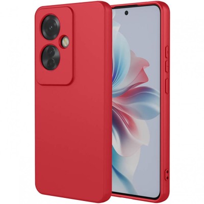 Husa de protectie, flippy, pentru oppo reno 11 f, liquid silicone, cu microfibra pe interior, protectie antisoc, compatibil incarcare wireless, rosu foto