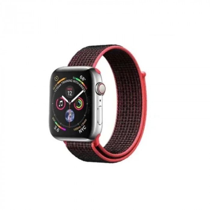 Curea Tactical Cloth pentru Apple IWatch 1/2/3/4/5/6/SE 42/44mm Gri-Roz