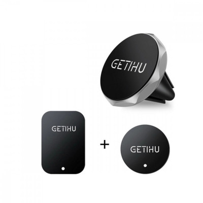 Suport auto Getihu cu magnet pentru telefoane mobile si tablete pana in 7 inch, Argintiu foto