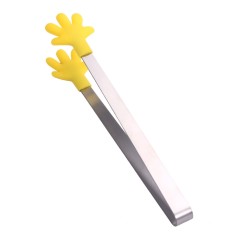 Cleste creativ pentru mancare, flippy, model manute din silicon, 14.5x3 cm, rezistent la temperaturi inalte si coroziune, galben