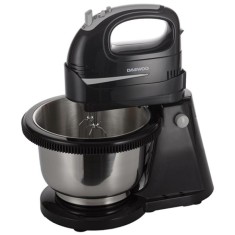 Mixer cu bol rotativ Daewoo, 300 W, 2 l, bol inox, functie turbo, Negru