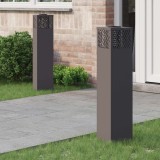 vidaXL Lumină LED Solară pentru Alei 2 pcs Negru Oțel laminat la rece 879730