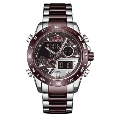 Ceas barbatesc de mana Naviforce Dual Time Led Quartz Casual Fashion Elegant foto