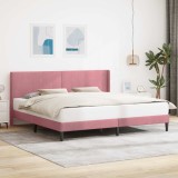 vidaXL Cadru de pat cu headboard Roz 200 x 200 cm Catifea 42027530