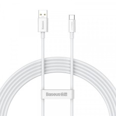 Cablu Date si Incarcare USB-A - USB-C Baseus Superior Series, 65W, 2m, Alb CAYS000901 foto