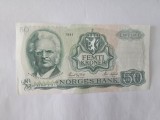 Norvegia 50 Kroner 1981 Noua Rara