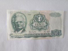 Norvegia 50 Kroner 1981 Noua Rara