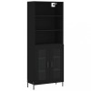 Dulap inalt, negru, 69,5x34x180 cm, lemn compozit