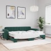 VidaXL Pat de zi cu extensie, verde &icirc;nchis, 80x200 cm, catifea 3196924
