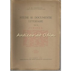 Studii Si Documente Literare XI - I. E. Toroutiu - 1940