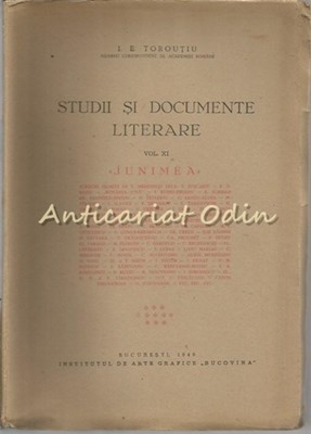 Studii Si Documente Literare XI - I. E. Toroutiu - 1940 foto