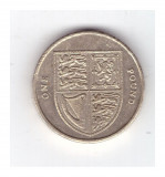 Moneda Anglia one pound / o lira 2014, stare buna, curata, Europa, Cupru-Nichel