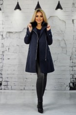 K659-1 Palton casual cu fermoar in fata si blanita