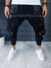 Pantaloni VAGABOND - de trening pentru barbati - slim fit - negri - A8835 foto