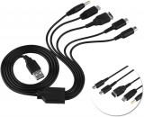 Cablu USB pentru &icirc;ncărcător 5n 1 pentru Nintendo NDS LL/XL 3DS Wii U PSP Multi-F, Oem