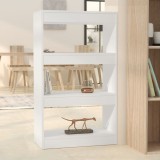 Bibliotecă/Separator cameră, alb, 60x30x103 cm, PAL