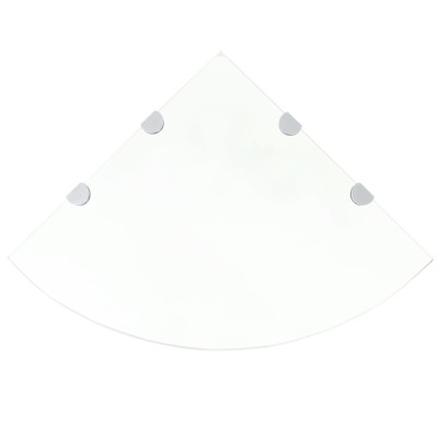 vidaXL Raft de colț sticlă transparentă cu suporți de crom, 45 x 45 cm foto