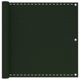 VidaXL Paravan de balcon, verde &icirc;nchis, 90x500 cm, HDPE