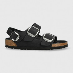 Birkenstock sandale de piele Milano femei, culoarea negru 1024953-Black
