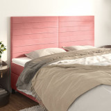 VidaXL Tăblii de pat, 4 buc, roz, 100x5x78/88 cm, catifea