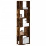 VidaXL Bibliotecă cu 5 niveluri stejar fumuriu 45x23,5x162,5 cm lemn
