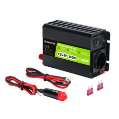 Invertor auto Green Cell de la 12V/24V la 230V Convertor de tensiune (amplificator de tensiune) 300W / 600W