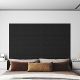 vidaXL Tăblie de Pat pentru Perete 12 pcs Negru 90 x 15 cm țesătură 42020539